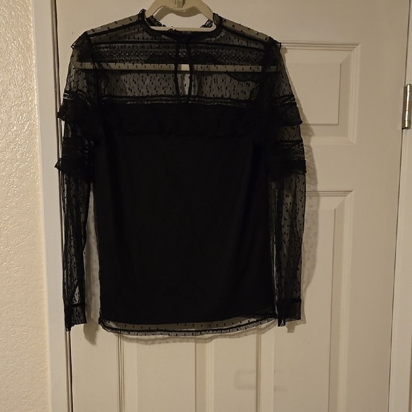 Express Black Sheer Blouse - Picture 4 of 4